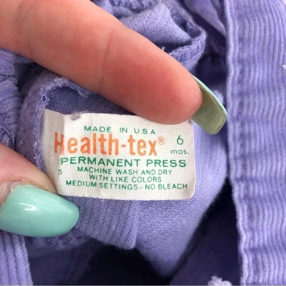 Vintage Health-Tex‎ matching set lavender footie overalls w/ clown tee 3 months